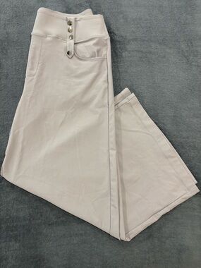HALARA Light Gray Casual Work Pants High-Rise Wide Leg Size XL